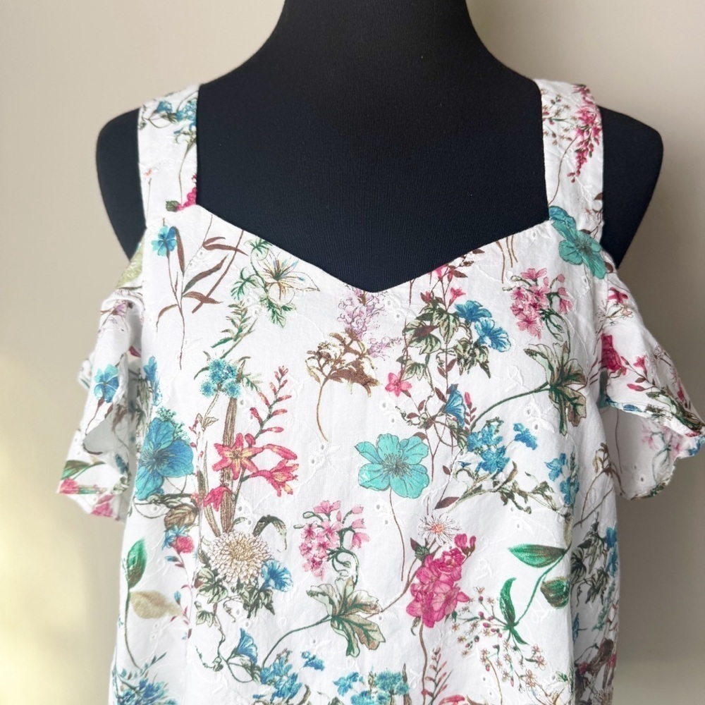 Sanctuary Floral off shoulder top S - Picture 2 of 13